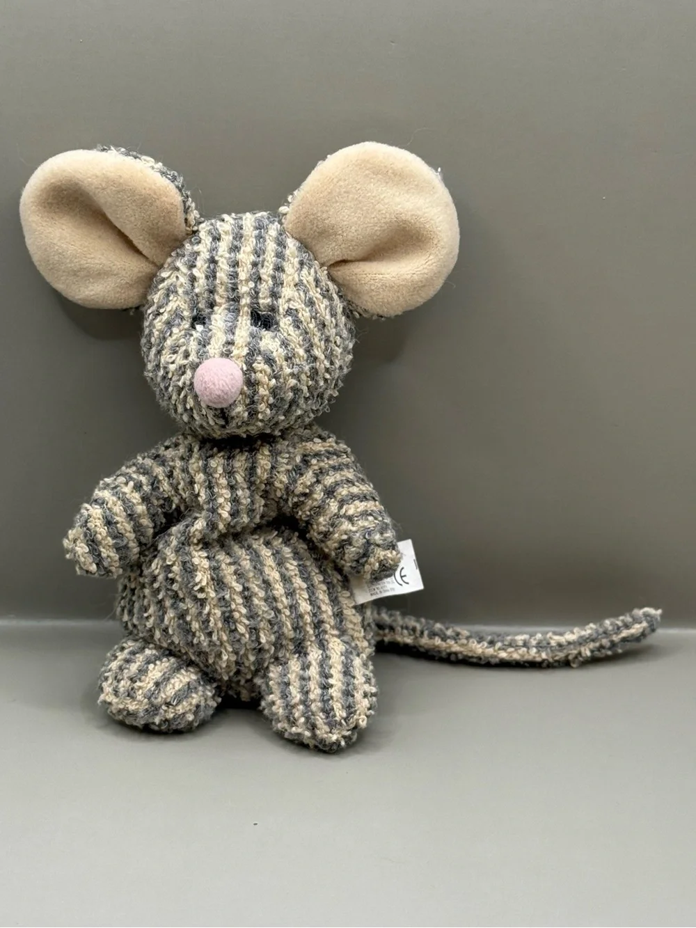 Vintage Russ Berrie Sniffy Striped Mouse Plush Stuffed Animal Bean Bag Toy